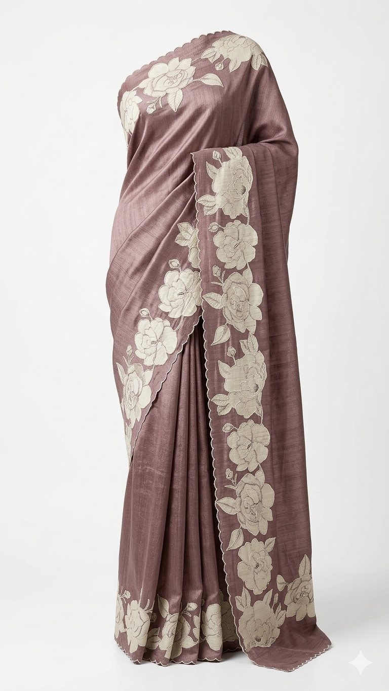 Trusser Appliqué Work Saree