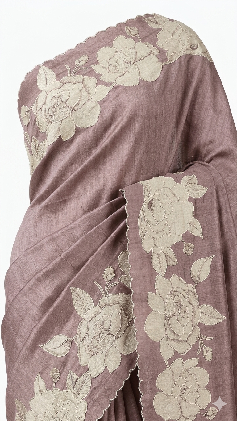 Trusser Appliqué Work Saree