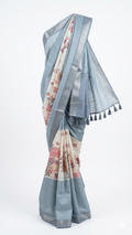Tussar Saree Centre Print