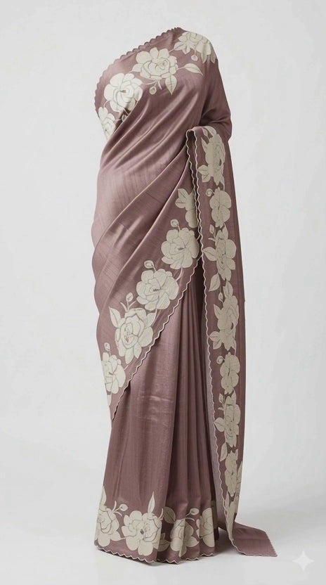 Trusser Appliqué Work Saree